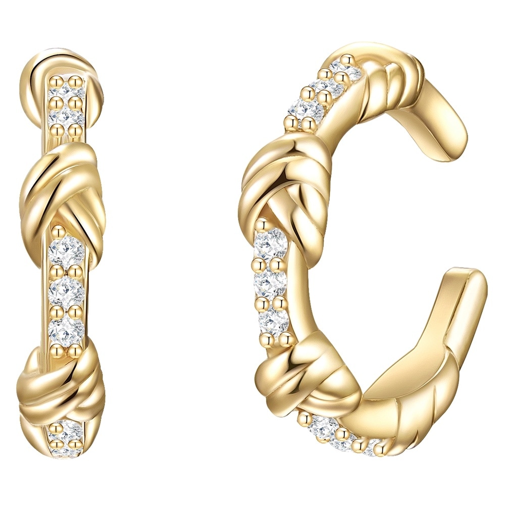 Glanzstücke München Manchette d'oreille en argent Argent sterling Oxyde de zirconium (CZ) en Or jaune Boucles d'oreilles