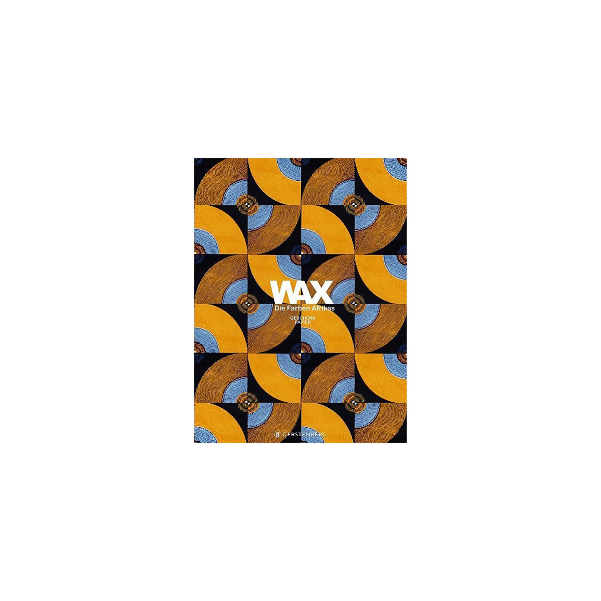 WAX Geschenkpapier, Die Farben Afrikas - Motiv Orange-blaue Kreise, 10 Bögen 50 x 70 cm