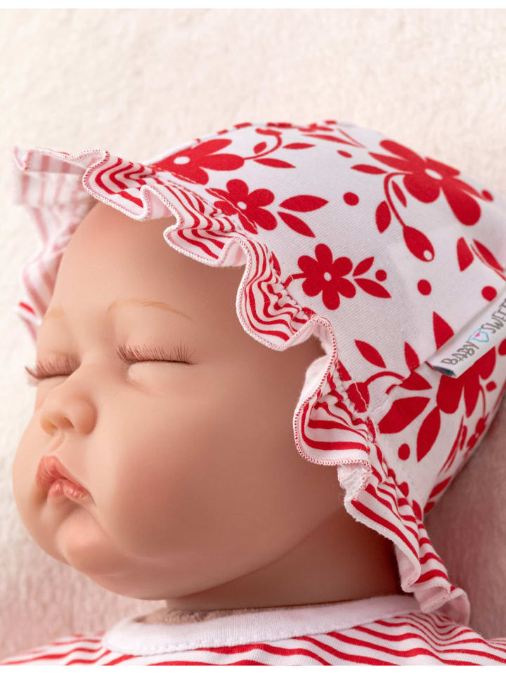 Baby Sweets 3tlg Set Kleid   Shorts   Mütze Lieblingsstücke Kleider in rot weiß günstig kaufen 56