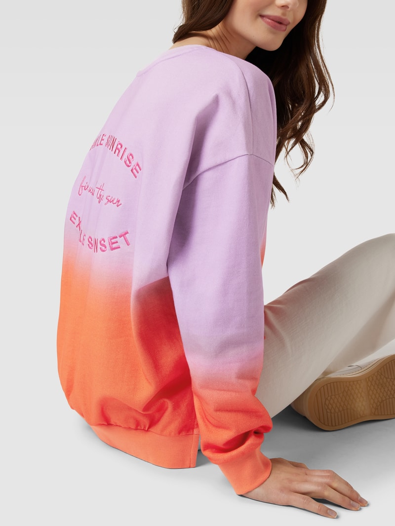 Sweatshirt aus Baumwolle mit Statement-Stitching in pink