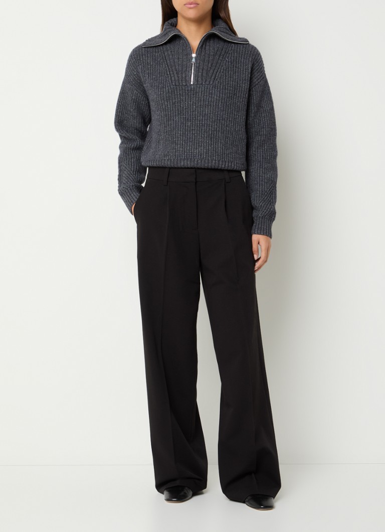 Maglione OLAF a maglia grossa in misto lana con mezza zip