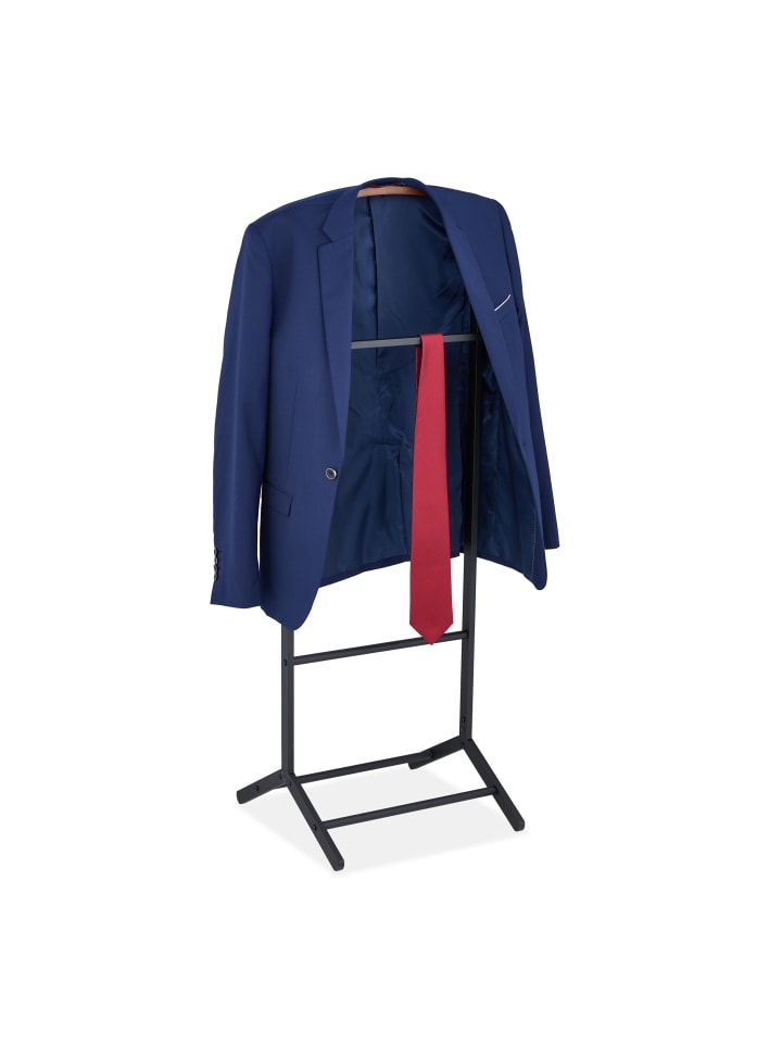 relaxdays Herrendiener in Schwarz/ Braun - (B)47 x (H)118 x (T)40 cm günstig kaufen onesize