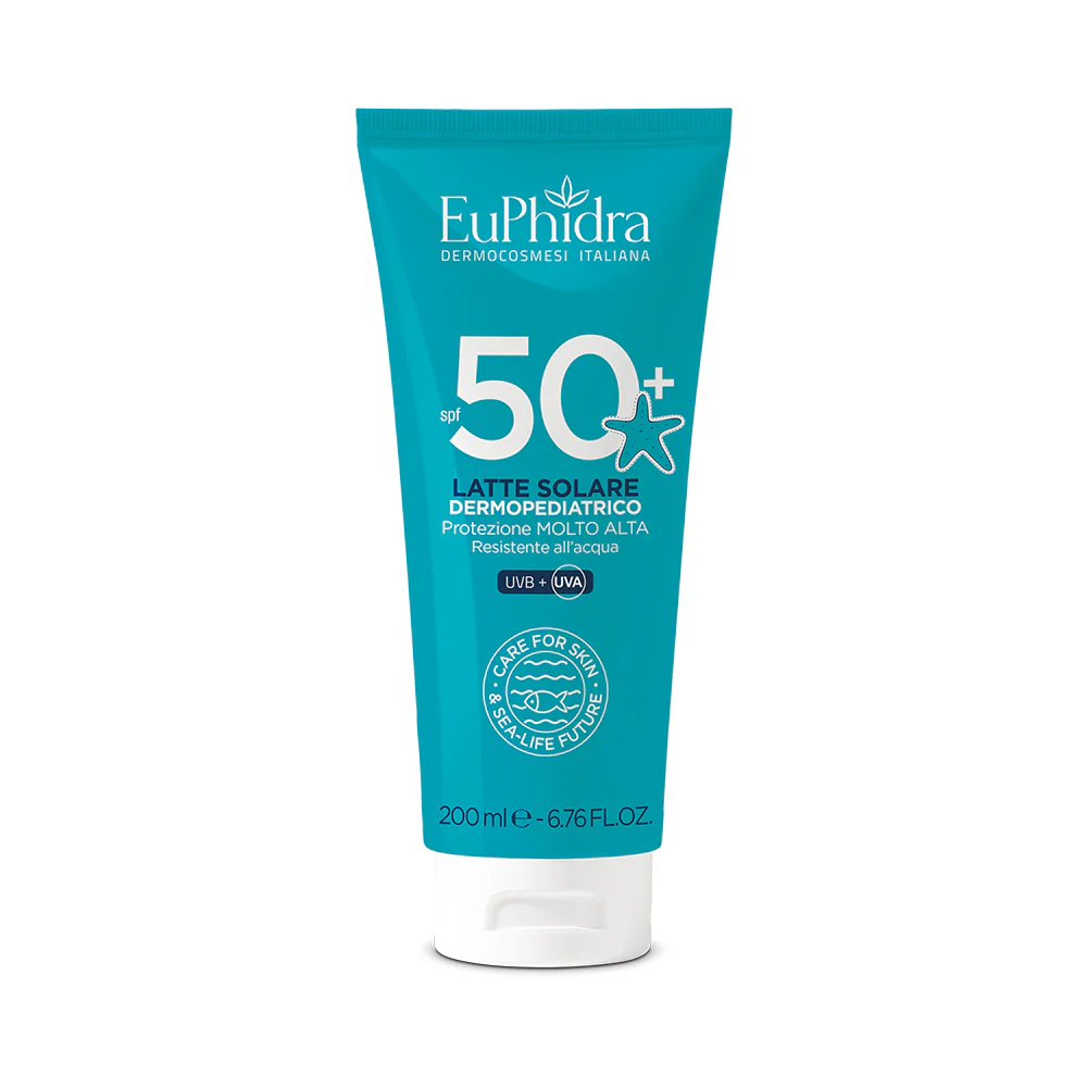 Solcremer Dermopediatrisk solmælk SPF50+ - Børns solcreme, solmælk med høj beskyttelse til kroppen, produkter til børn