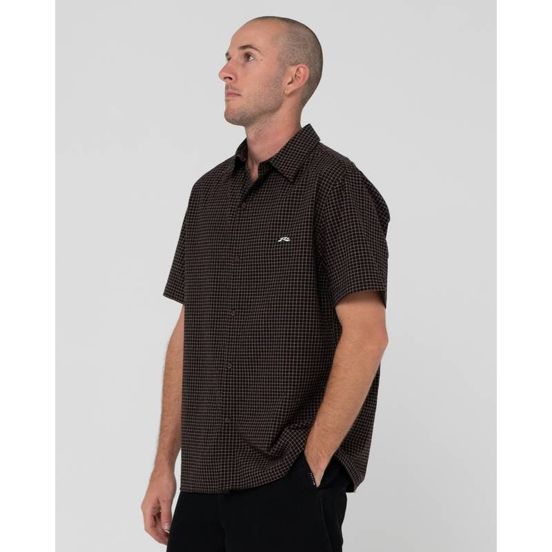 RUSTY DATSUN CHECK SHIRT Kurzarmhemd Herren