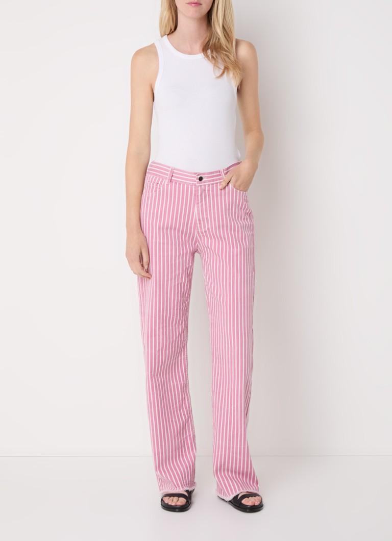 Jeans a vita alta e gamba larga con righe stampate 10DAYS