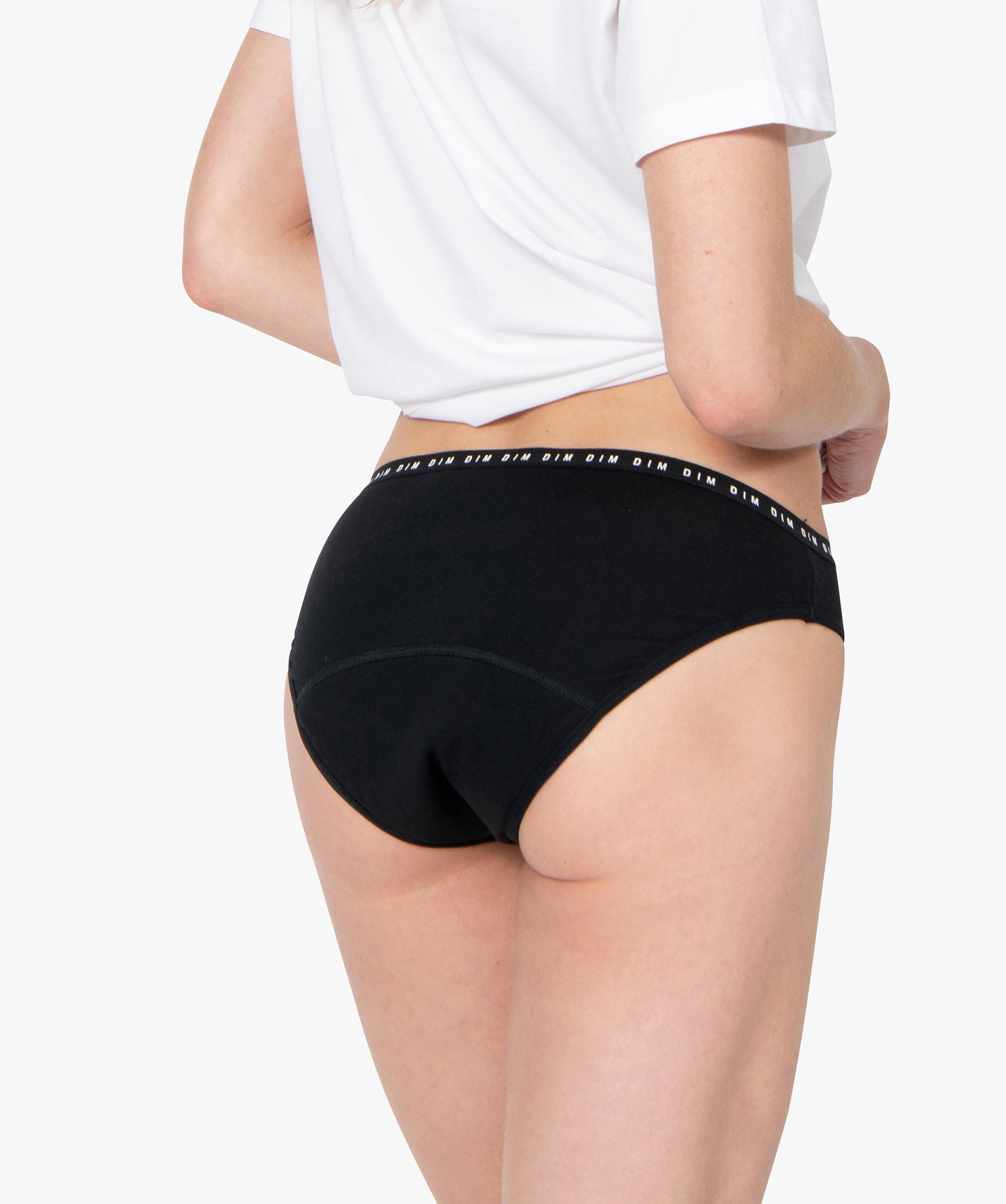 Culotte menstruelle lavable pour flux abondant - Dim Protect noir | GEMO