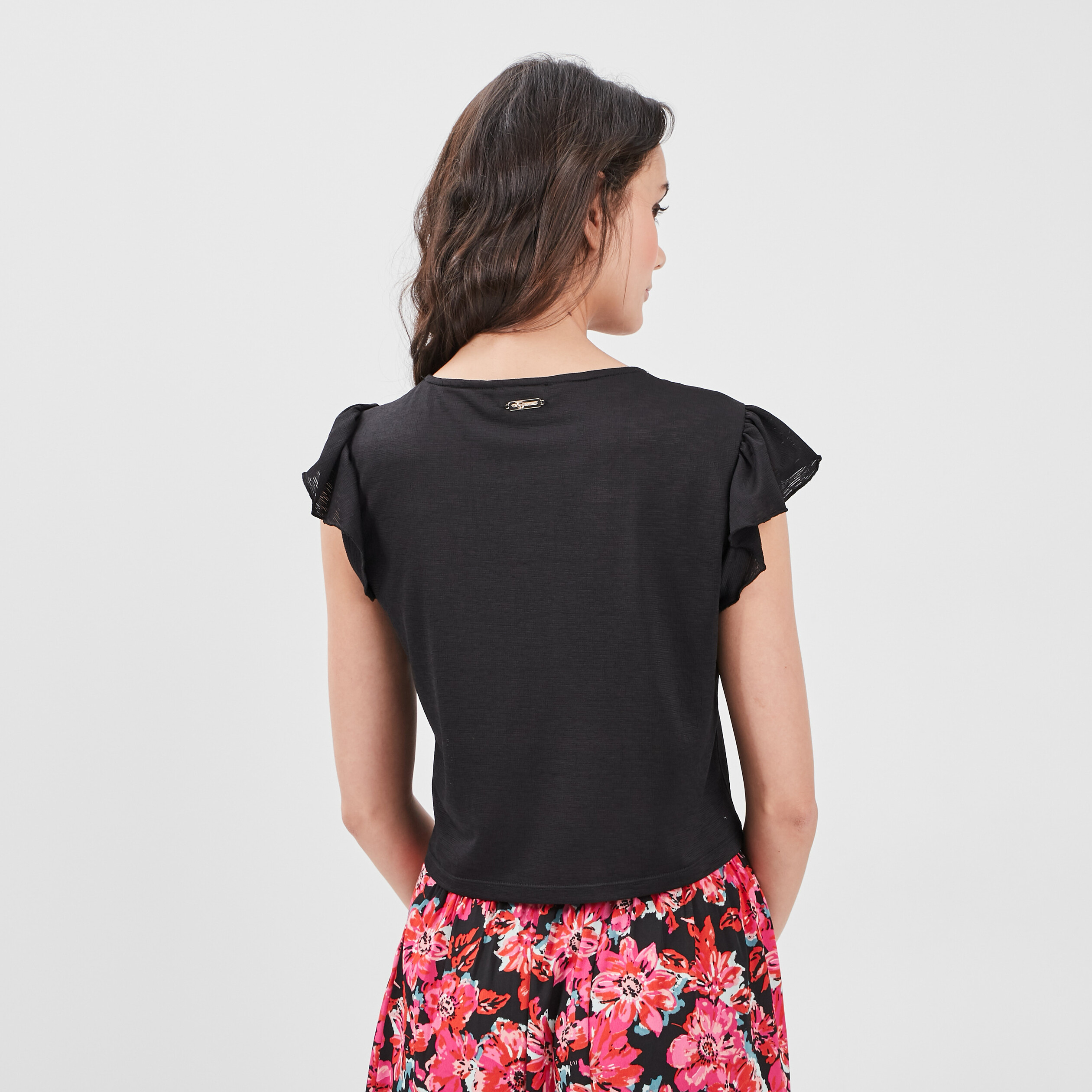 T-shirt manches courtes noir femme | La Halle