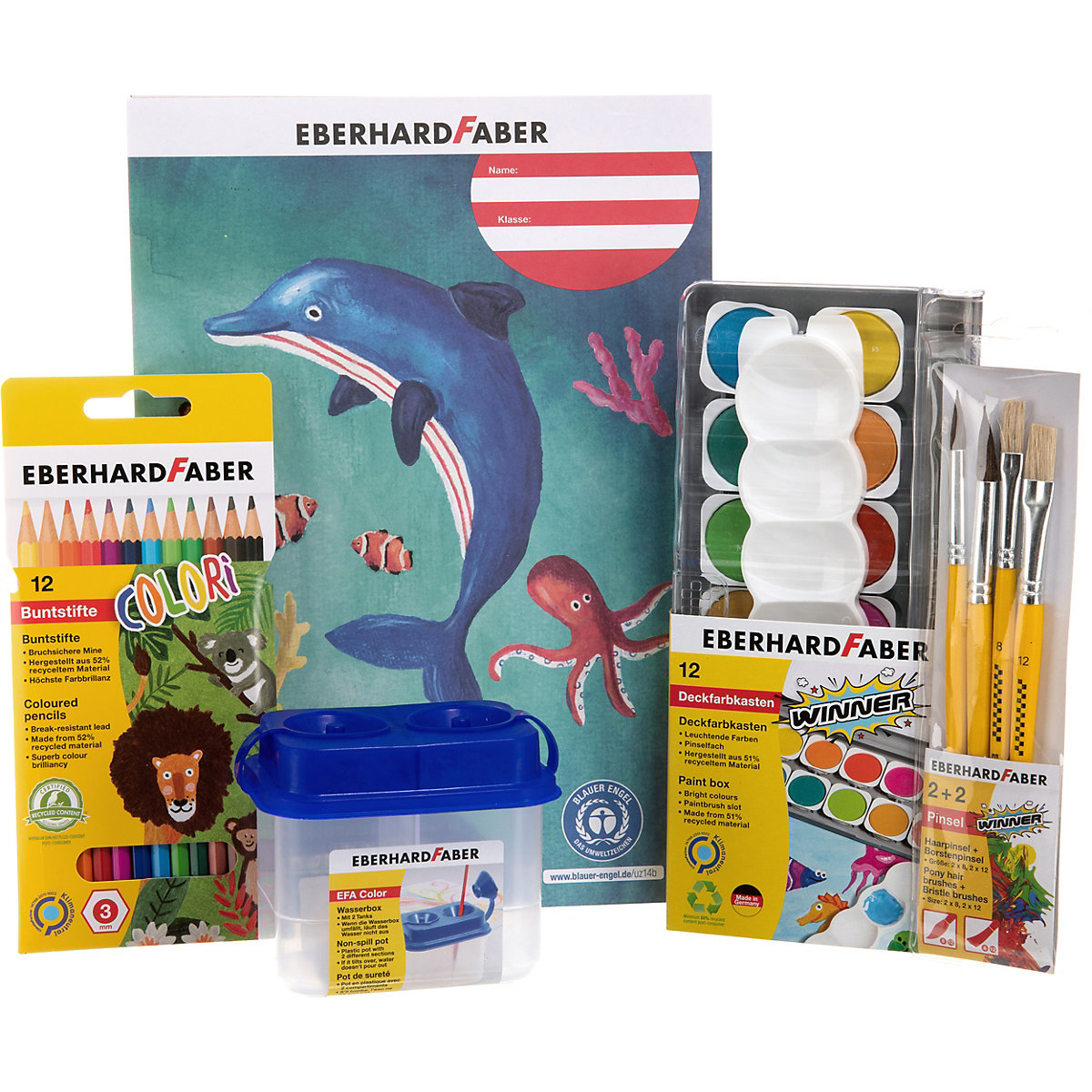 Schulstarter-Box, 21-tlg., inkl. Deckfarbkasten