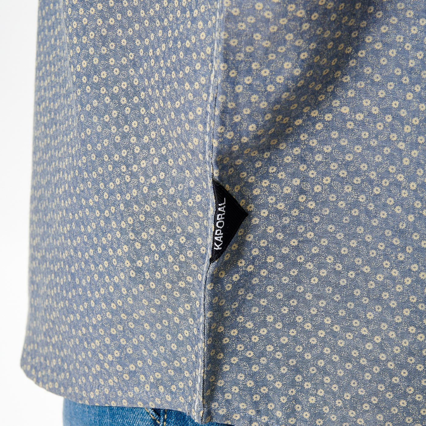 MAEL   Chemise  grise/bleue fleurie Homme en 100% coton
