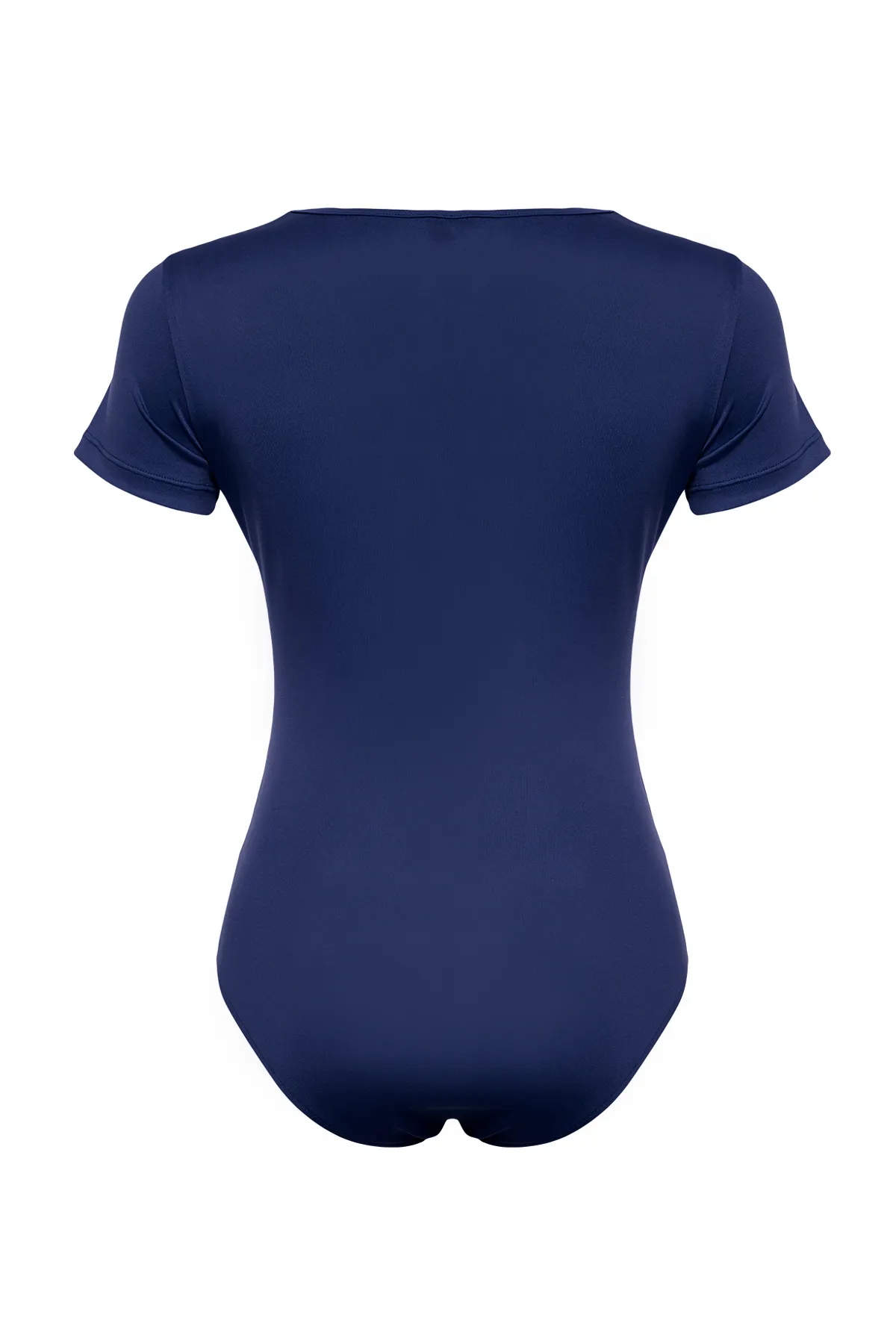 Trendyol Collection  Marineblauer kurzärmliger Stretch-Strickbody mit Druckknöpfen TWOSS24BD00034