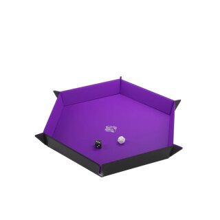 Gamegenic Magnetic Dice Tray Hexagonal - Black & Purple