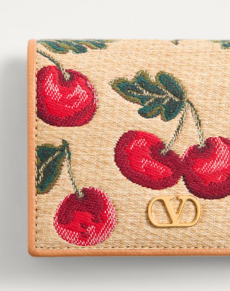 VLogo Signature Raffia Jacquard-pung med kirsebærmotiv