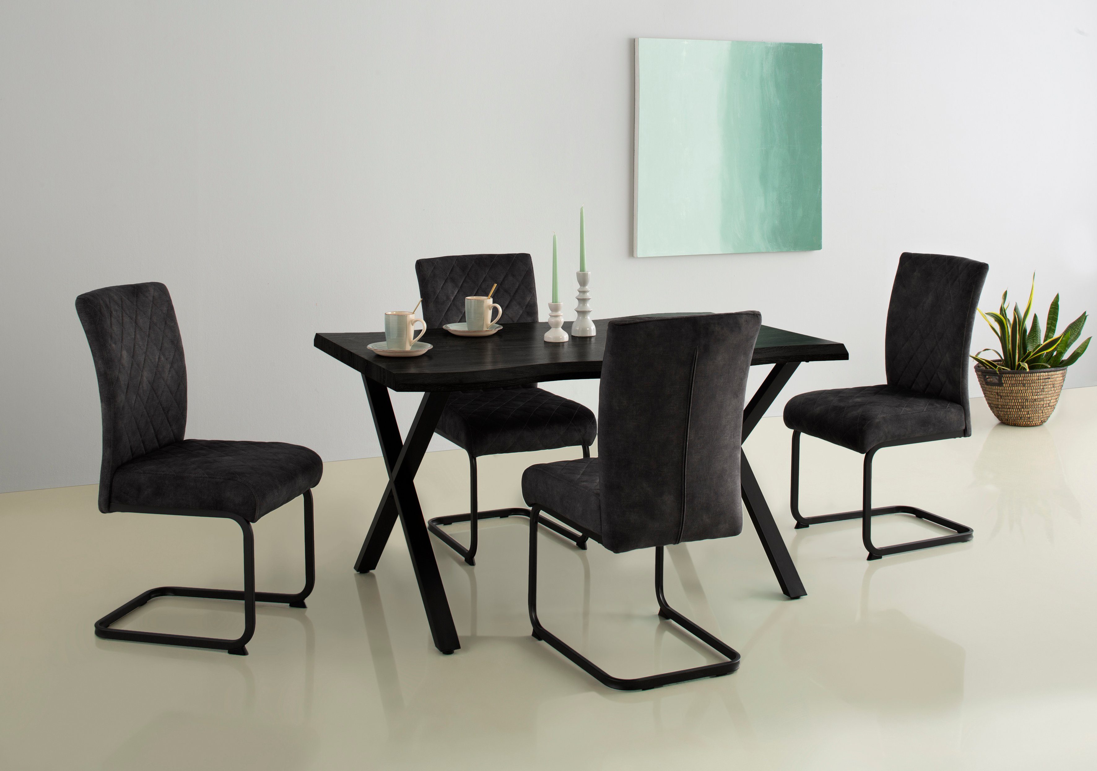 HELA Freischwinger LINA (Set, 2 St), Komfortsitz mit Federkern