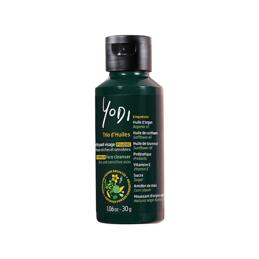 Yodi Trio d'Huiles  Nettoyant visage en Poudre au Prébiotique Nettoyant