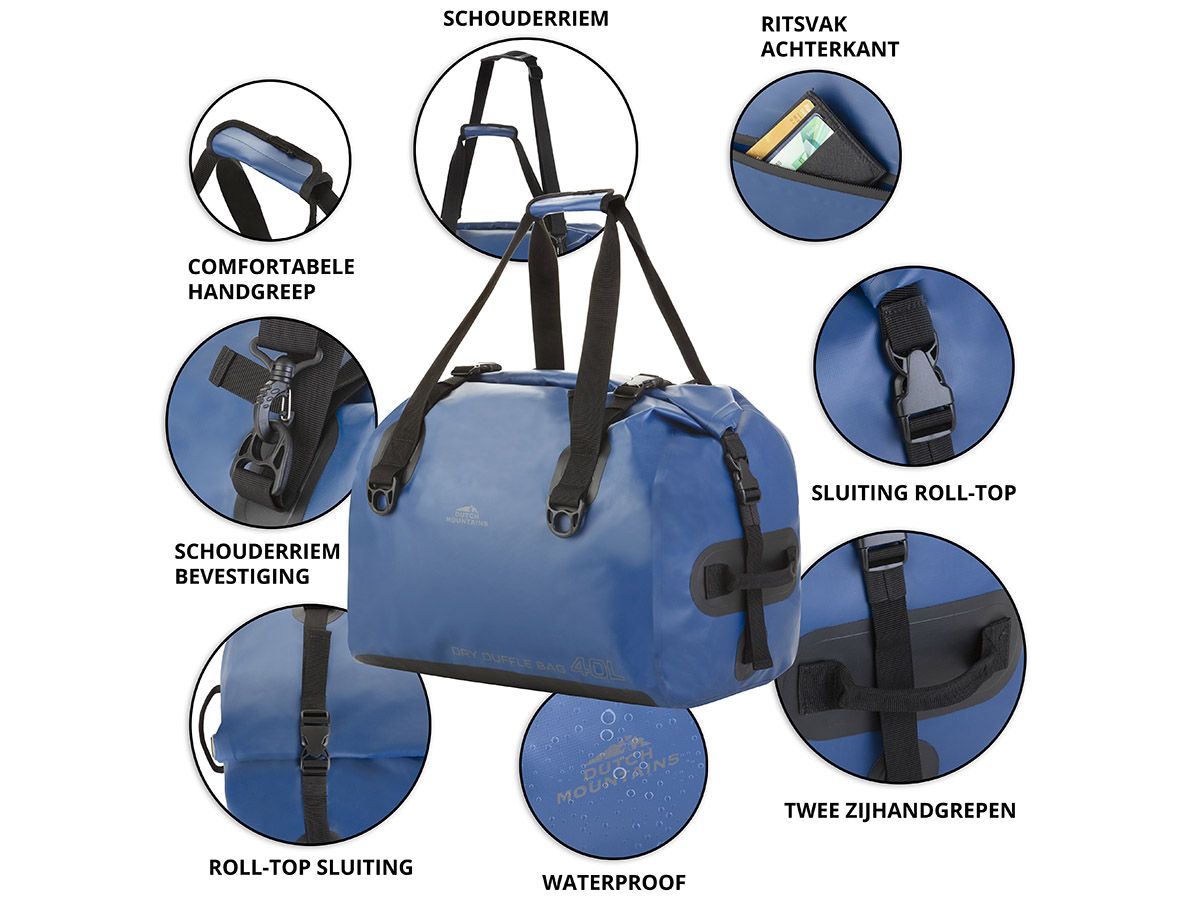 Dutch Mountains 40 Liter Reisetasche mit Roll-Top