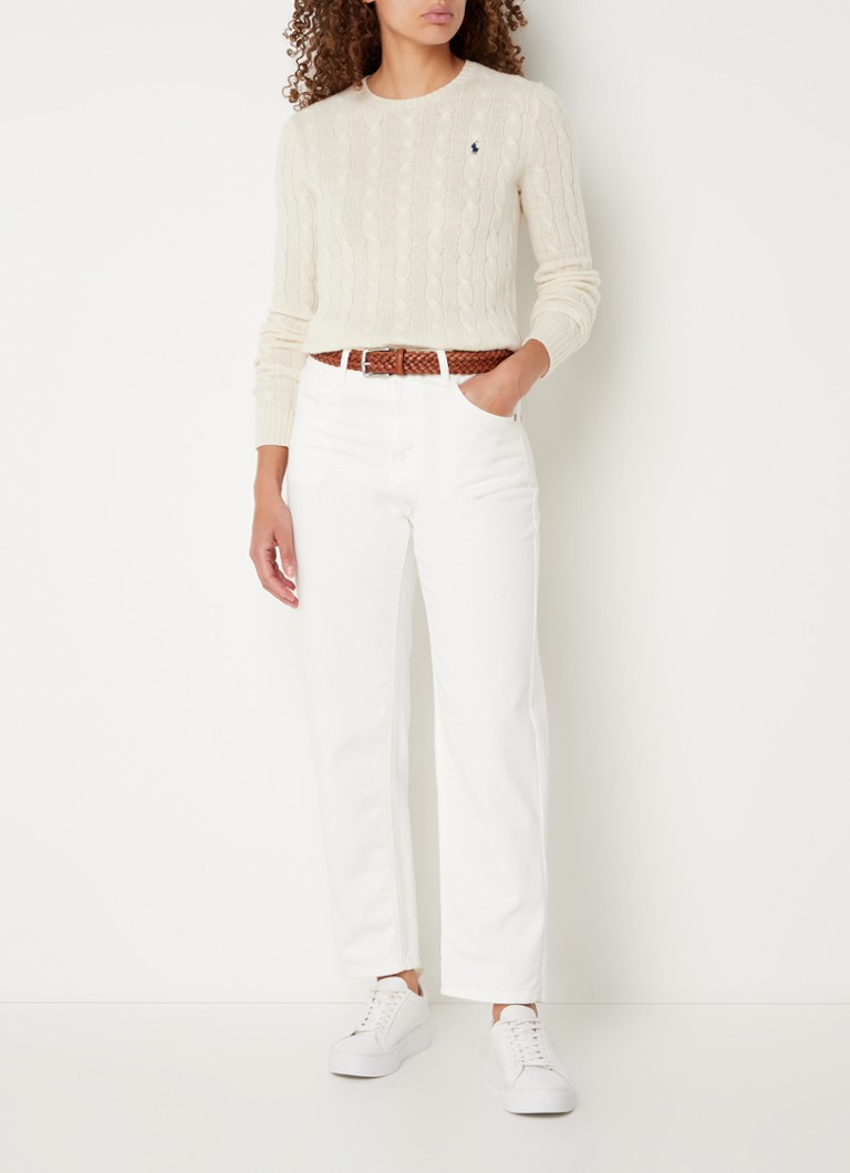 Pulover Ralph Lauren Julianna tricotat cu împletituri, din amestec de cașmir, cu logo brodat.