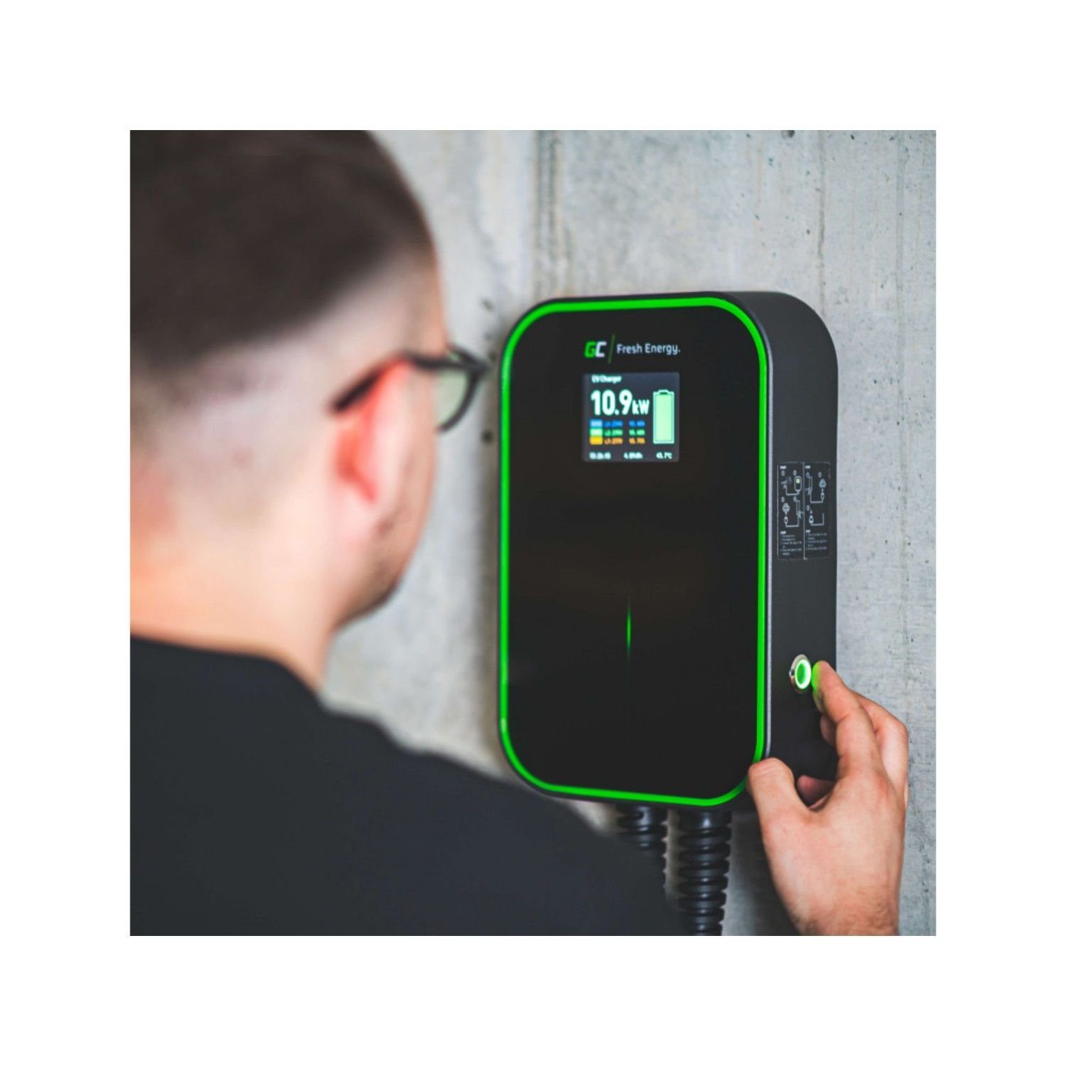 Green Cell Elektroauto-Ladestation Wallbox GC EV14 PowerBox 22-kW Typ-2 Elektroauto Plug-In-Hybrid, Ladegerät für EV Tesla, Leaf und mehr