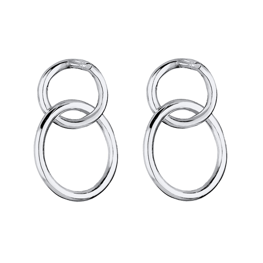 Elli Elli Boucles d'Oreilles Femmes Pendentif d'oreilles Cercle Géo Minimaliste en Arg Boucles d'oreilles