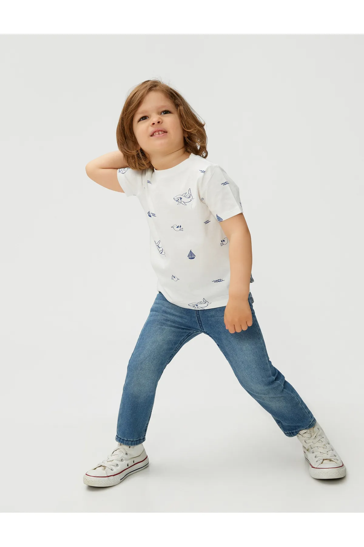 Koton  Jeanshose, elastische Taille, Tasche, Baumwolle