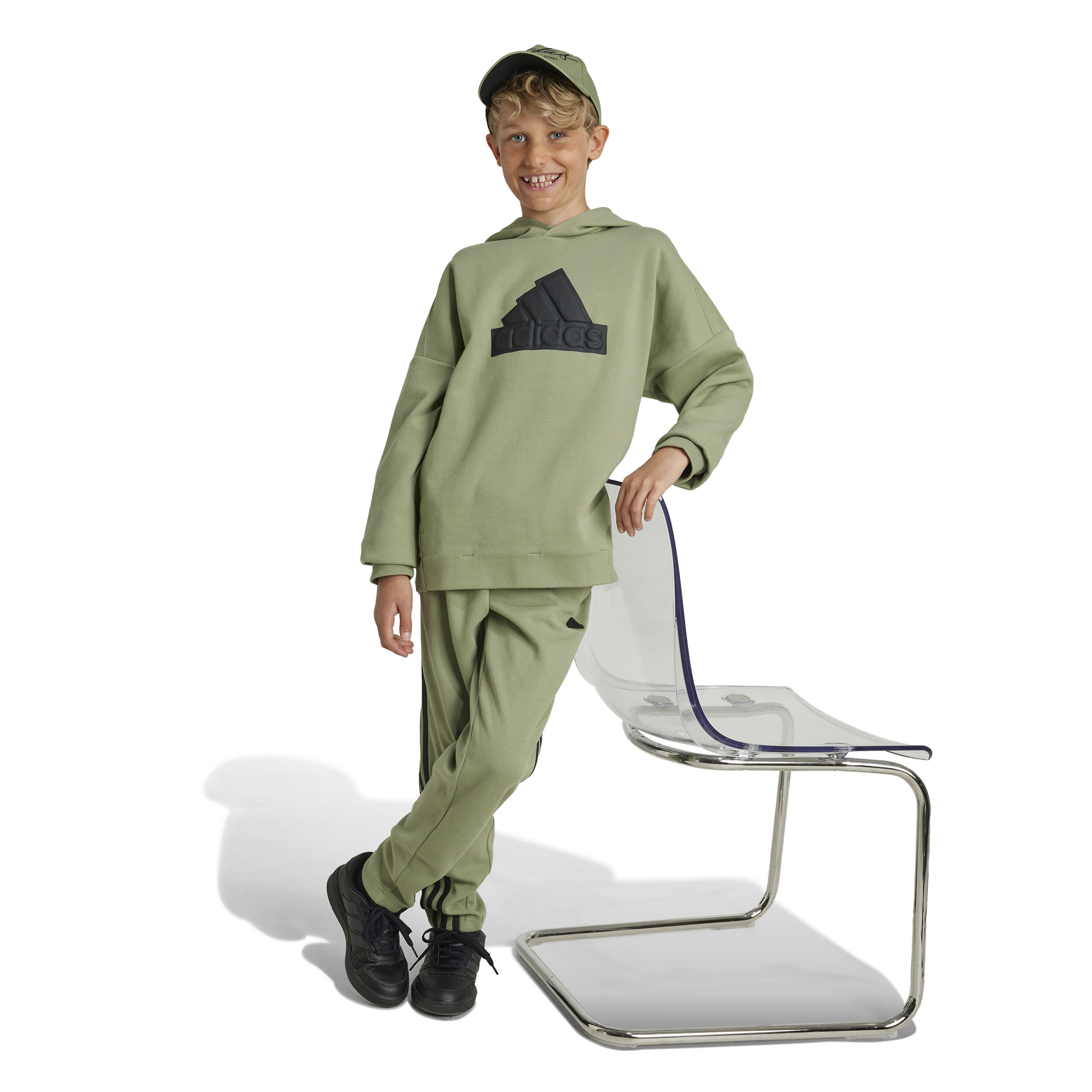 Future Icon 3 Stripes Trainingshose Kinder - Salbei