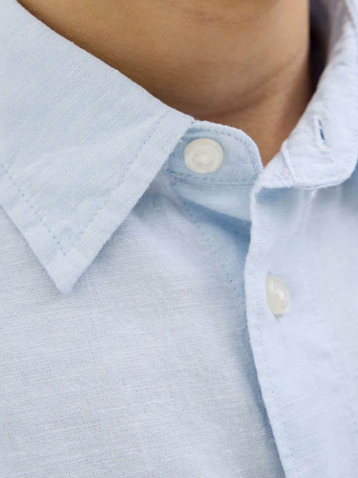 JACK & JONES Junior Kurzarmhemd JJBREEZE LINEN BLEND SHIRT JNR in chambray blue günstig kaufen