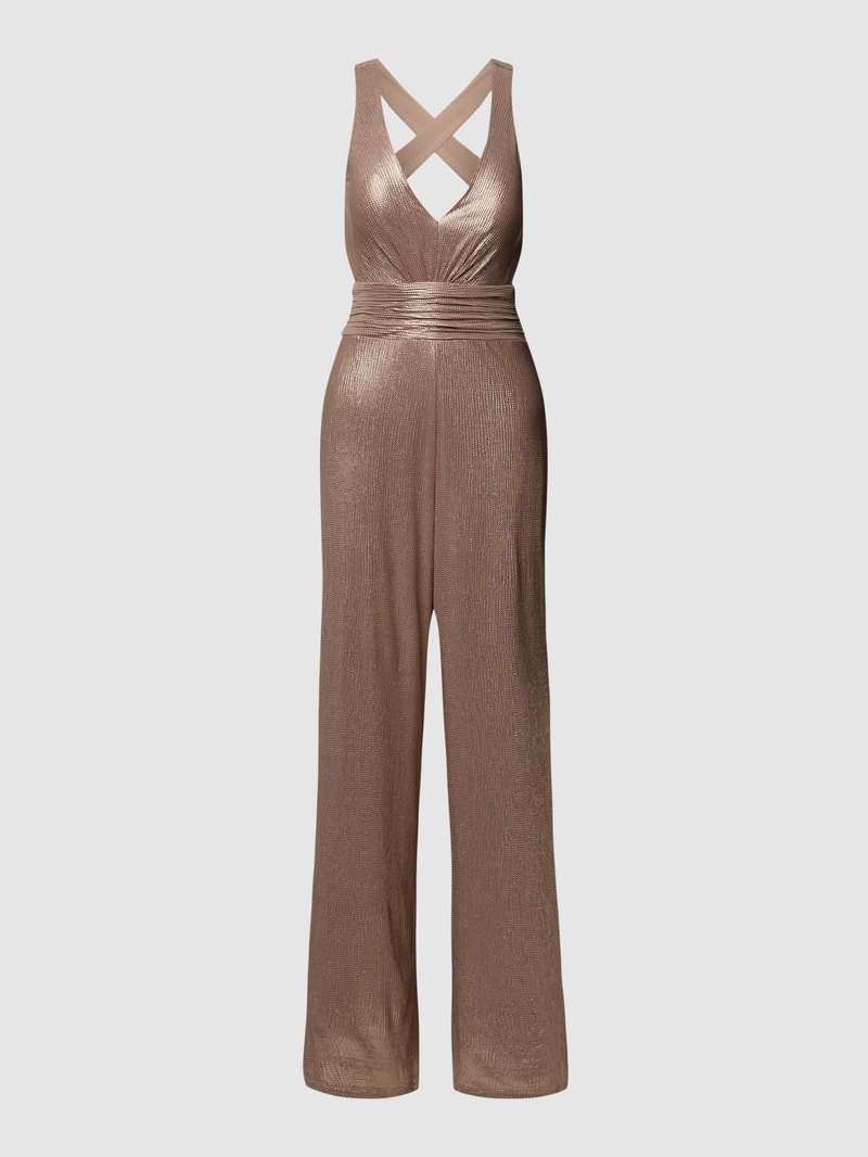 Jumpsuit mit Effektgarn in sand