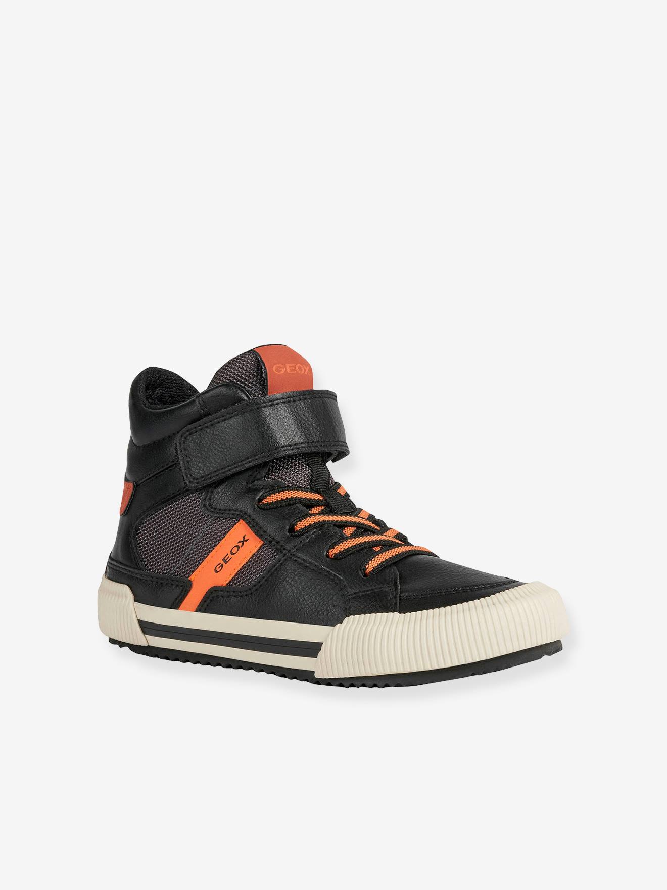 Baskets MID garçon J Alonisso Boy B-GBK GEOX® noir orange