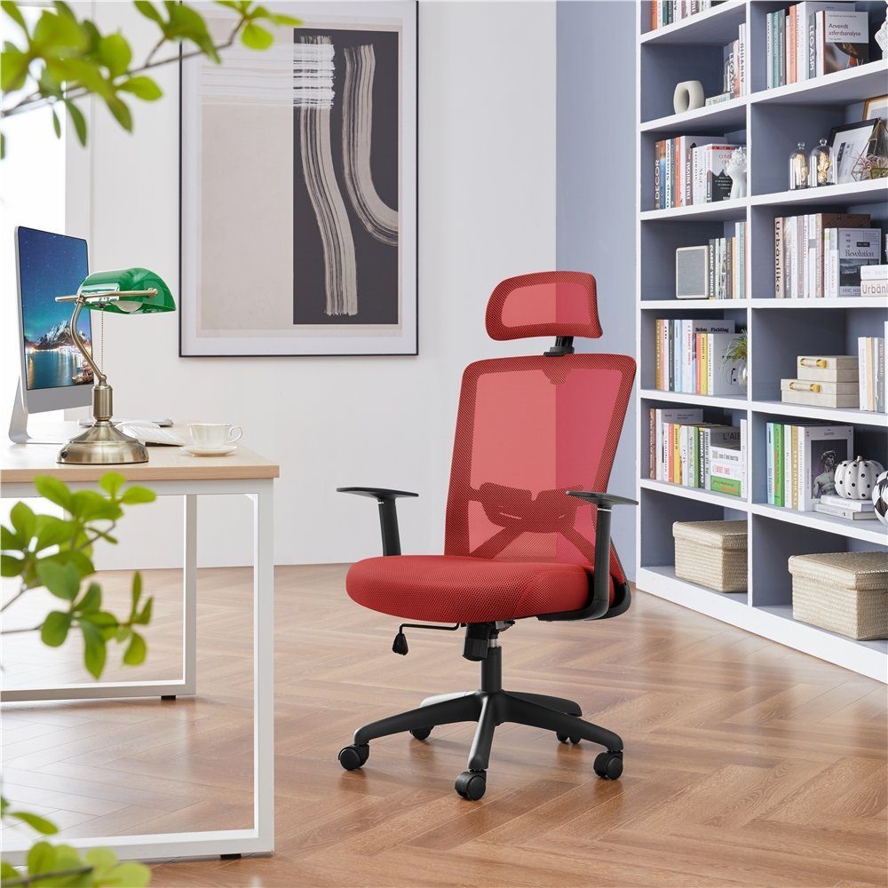 Yaheetech Drehstuhl, Bürostuhl mit Rollen Ergonomischer Schreibtischstuhl