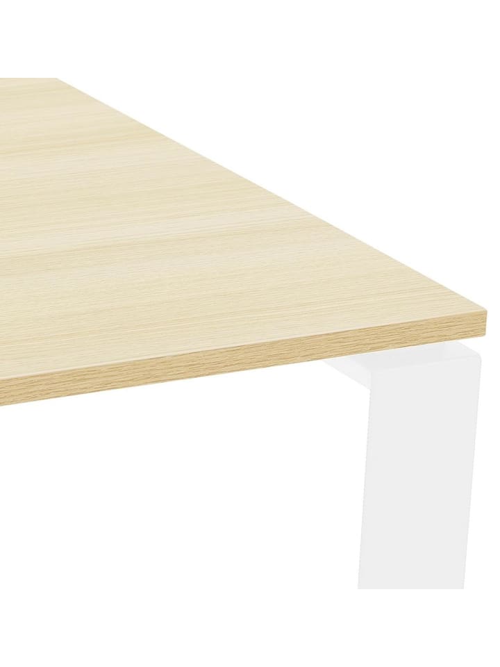 KADIMA DESIGN Schreibtisch 140x140 cm funktional minimalistisch ergonomisch in Beige-Weiß günstig kaufen