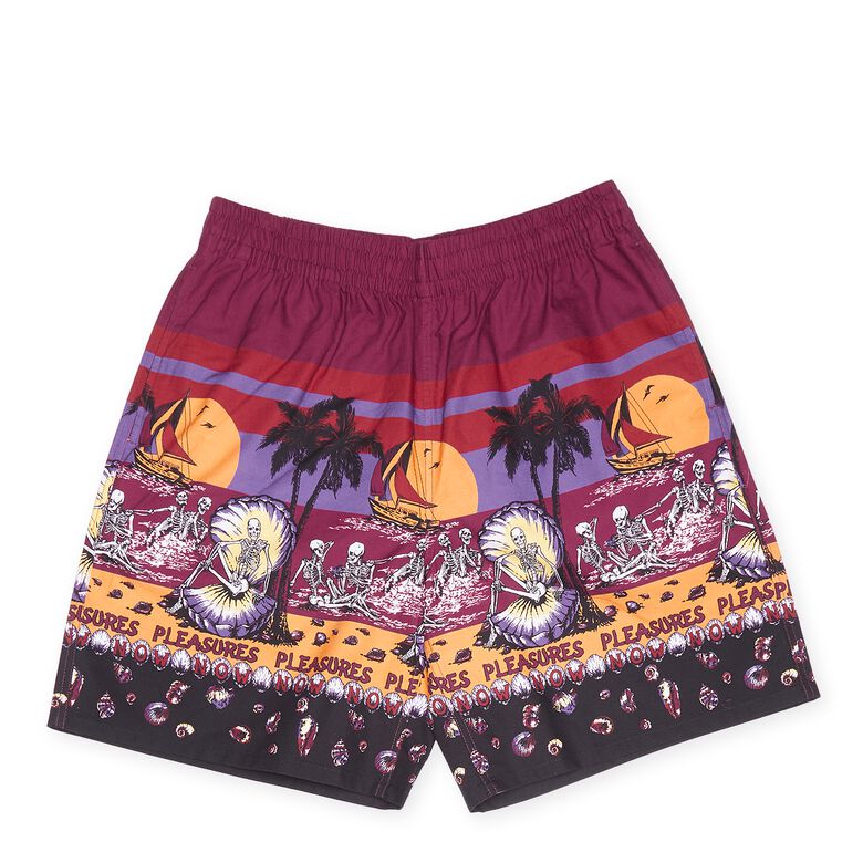 Pleasures Beach Short burgundy