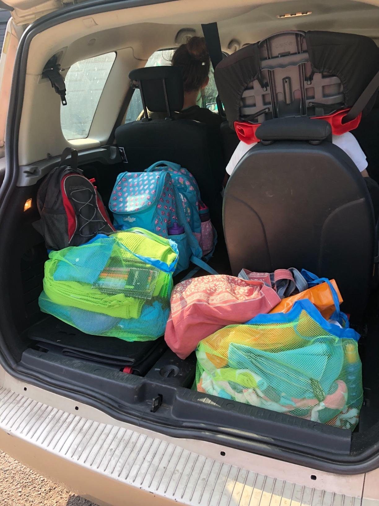 Alster Herz Aufbewahrungstasche Netz Strandtasche für Sandspielzeug Strandspielzeug Tasche H0172, Wiederverwendbare Faltbare für Wasserspielzeug Urlaub