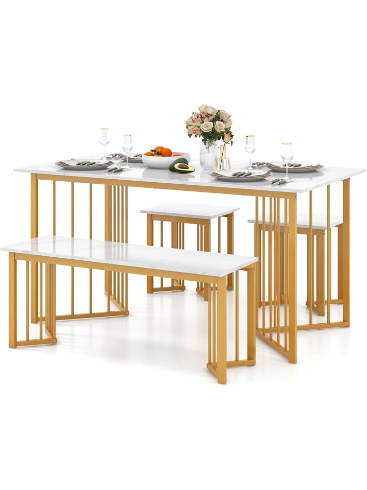COSTWAY Esstisch Set 4-teilig in Weiß günstig kaufen onesize