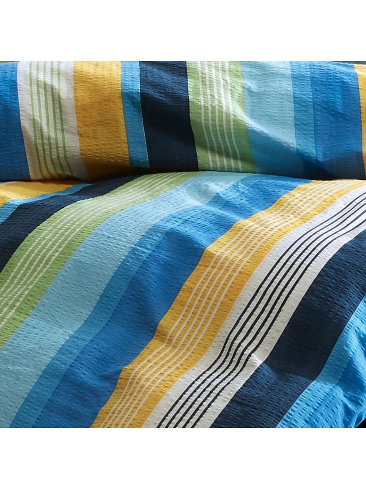 Erwin Müller Seersucker Bettwäsche in blau günstig kaufen