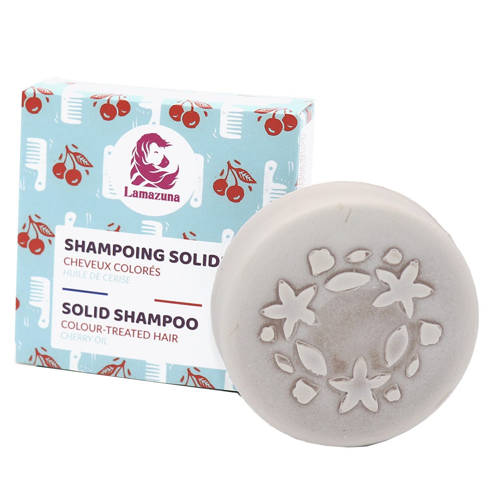Lamazuna Festes Shampoo Kirschöl Coloriertes Haar 70 g