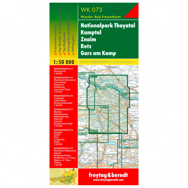 Freytag & Berndt - Thayatal - Kamptal - Znaim - Retz - Gars Am Kamp - Wanderkarte