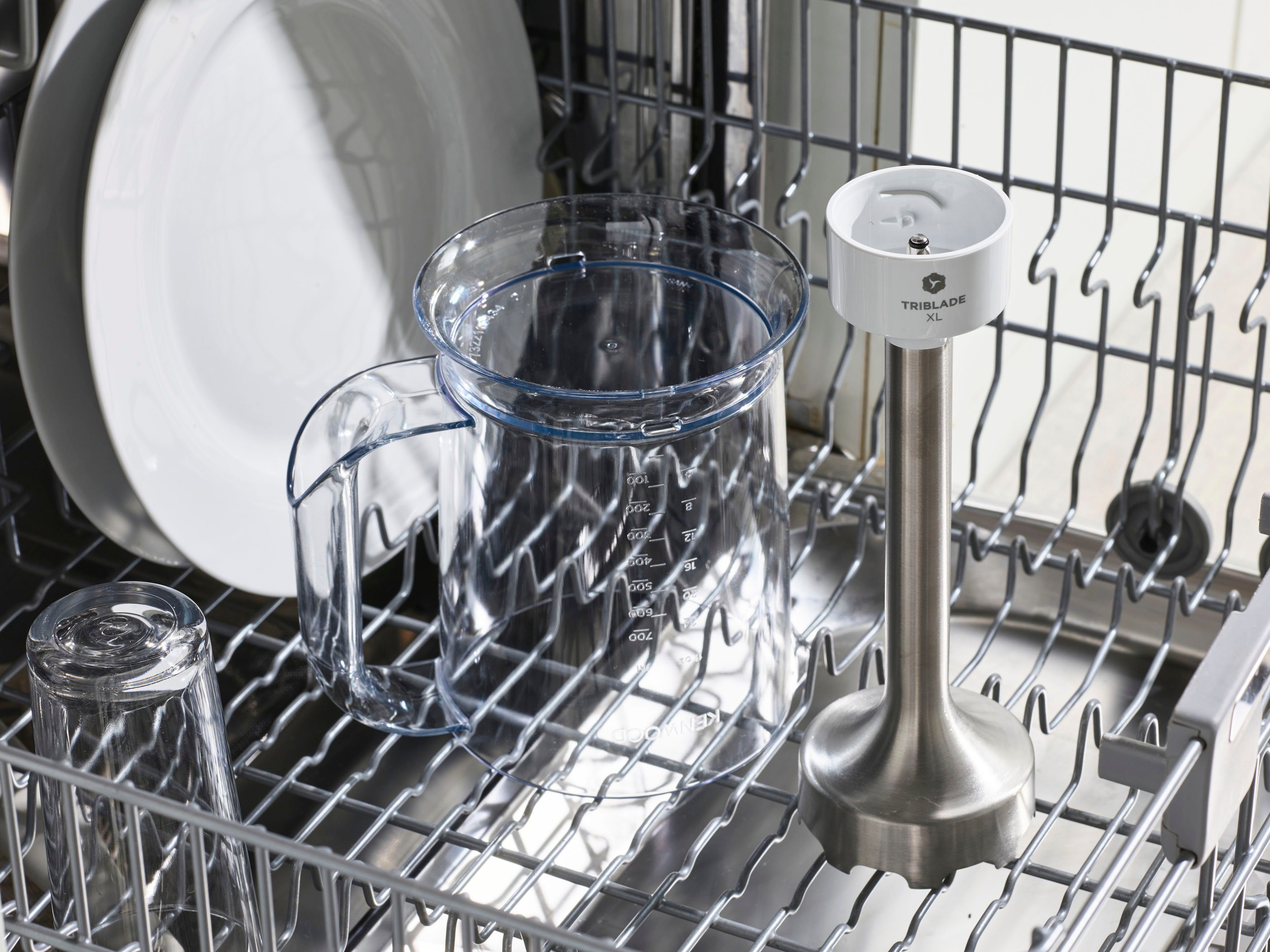 KENWOOD Stabmixer HBM40.306WH, 850 W, Triblade XL, 850 Watt, inkl. 4-teiliges Zubehör Set