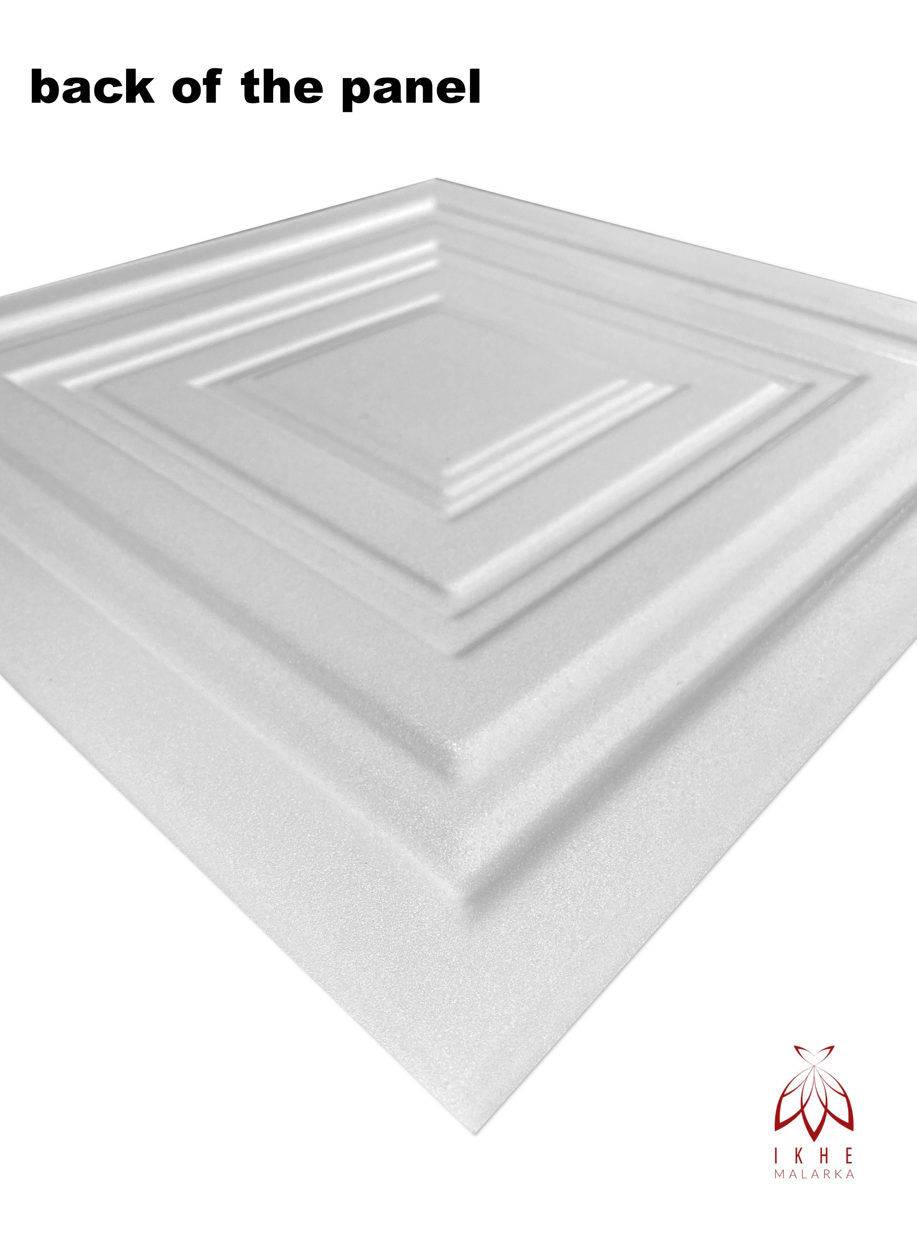 IKHEMalarka 3D Wandpaneel Polystyrol Deckenpaneele 2mm stark Dekoren, BxL: 50,00x50,00 cm, 0,25 qm, (Platten XPS, Polystyrol Paneele) 2m² = 8 Stück