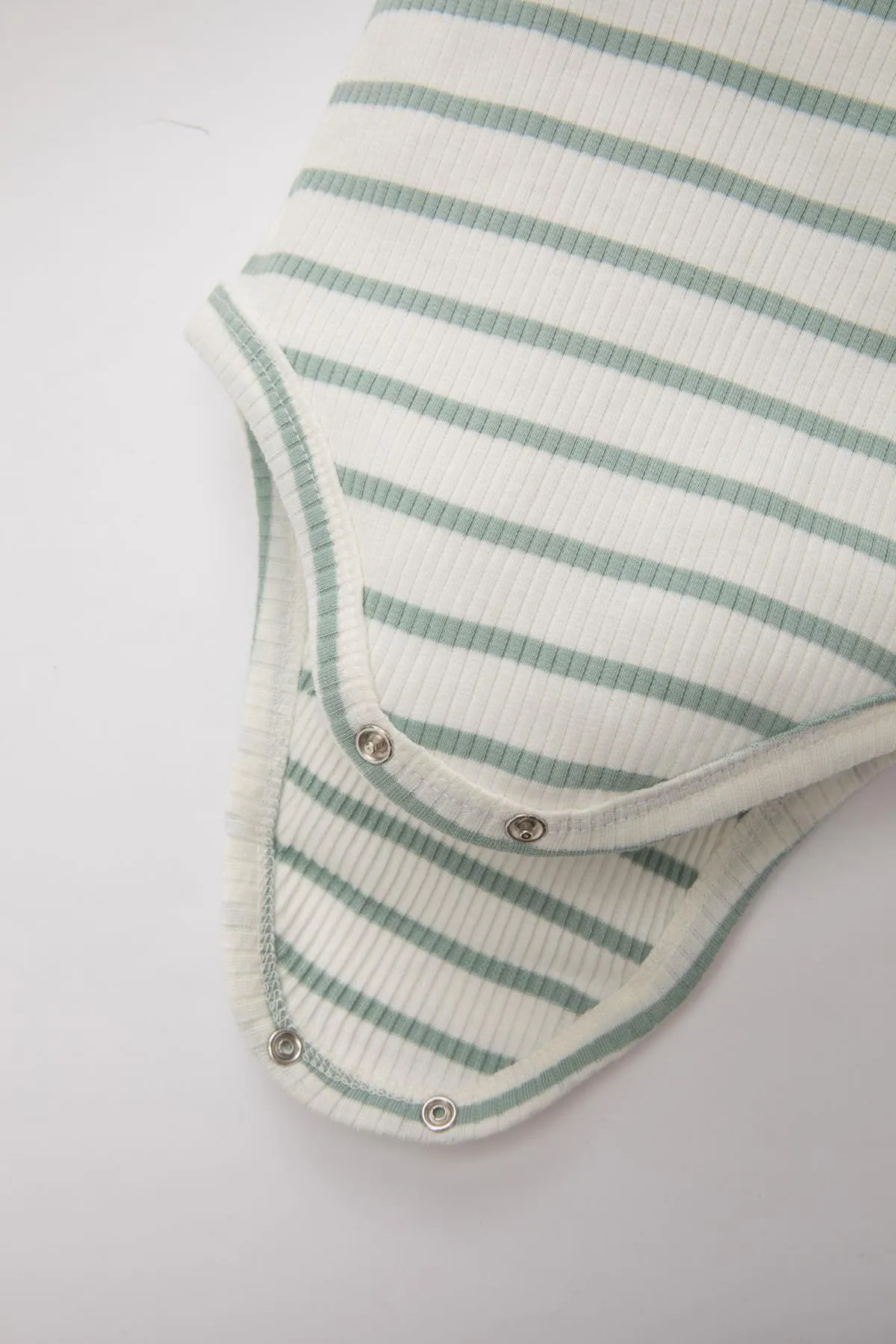 DeFacto  Baby Boy Neugeborenes Baby-Kragen, gestreift, geripptes Leibchen, 2-teilig, langärmelig, Druckknopf-Body A8460a524sp
