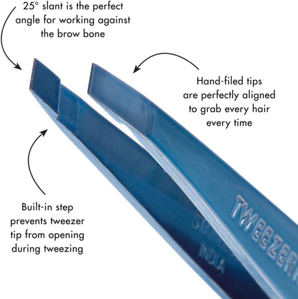 Tweezerman Slant Tweezer - Schräge Pinzette, Bell Bottom Blue Pinzette