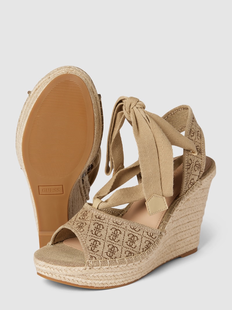 Wedges mit Label-Print Modell 'HALONA' in beige