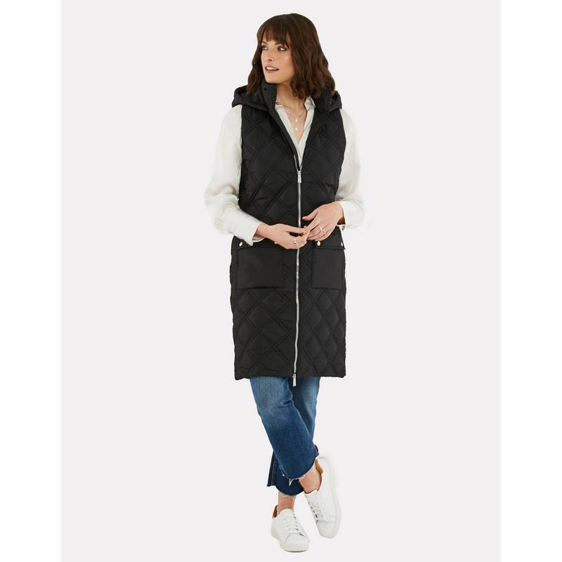 Threadbare THB Maggie Diamond Quilted Gilet Longweste Damen