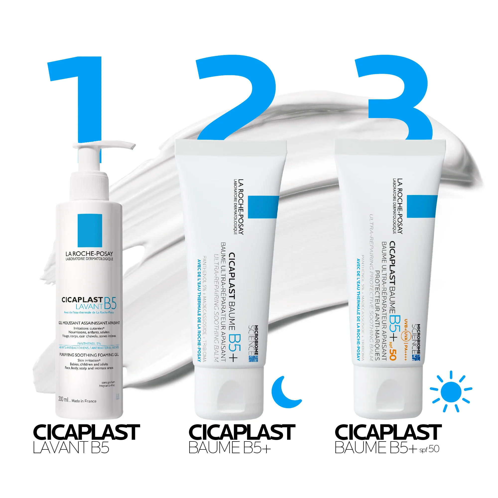 „Cicaplast Cicaplast Baume B5+ SPF50“ – raminamasis dieninis kremas, apsauginės priemonės, kūno kremas
