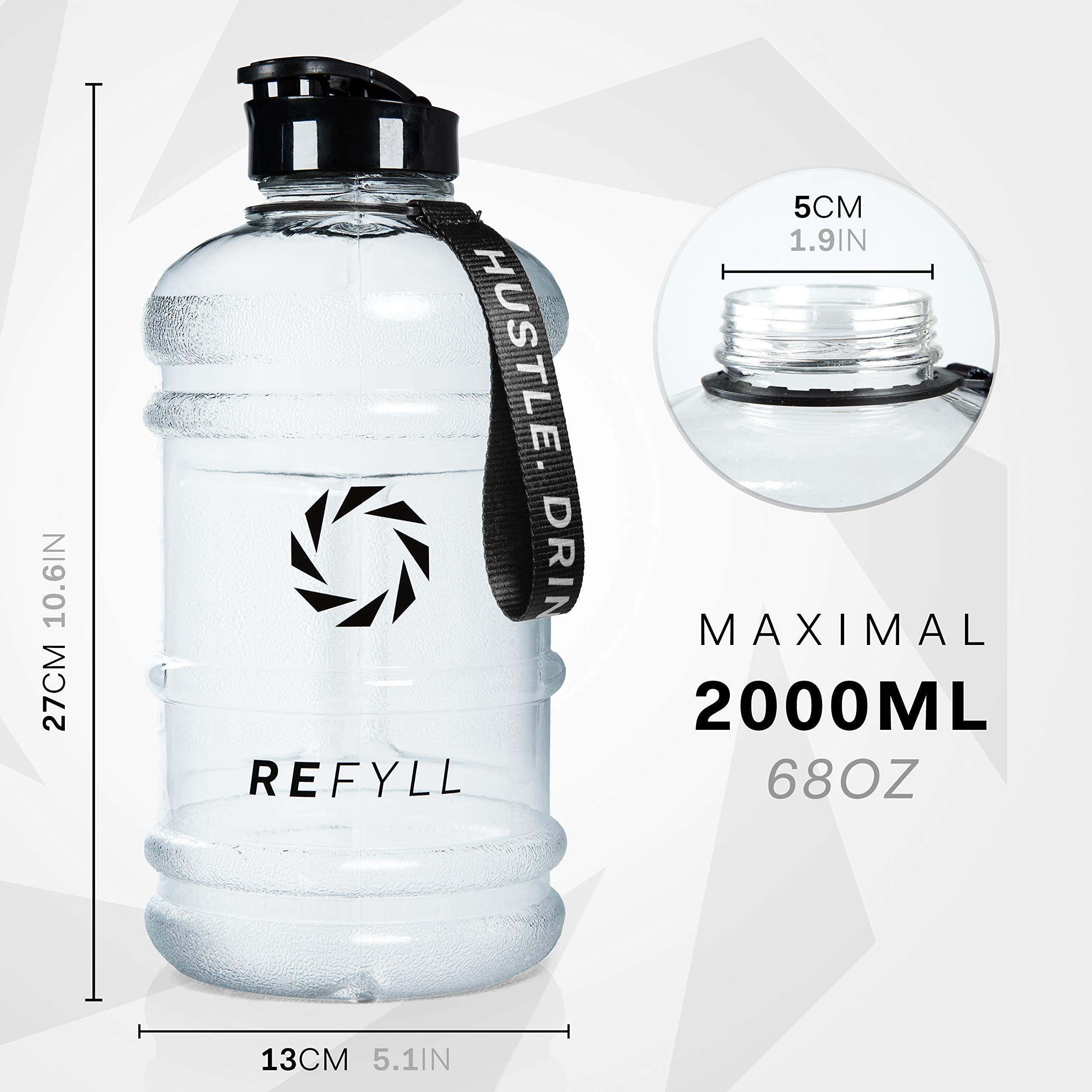 REFYLL Trinkflasche Trinkflasche Sport 2L 