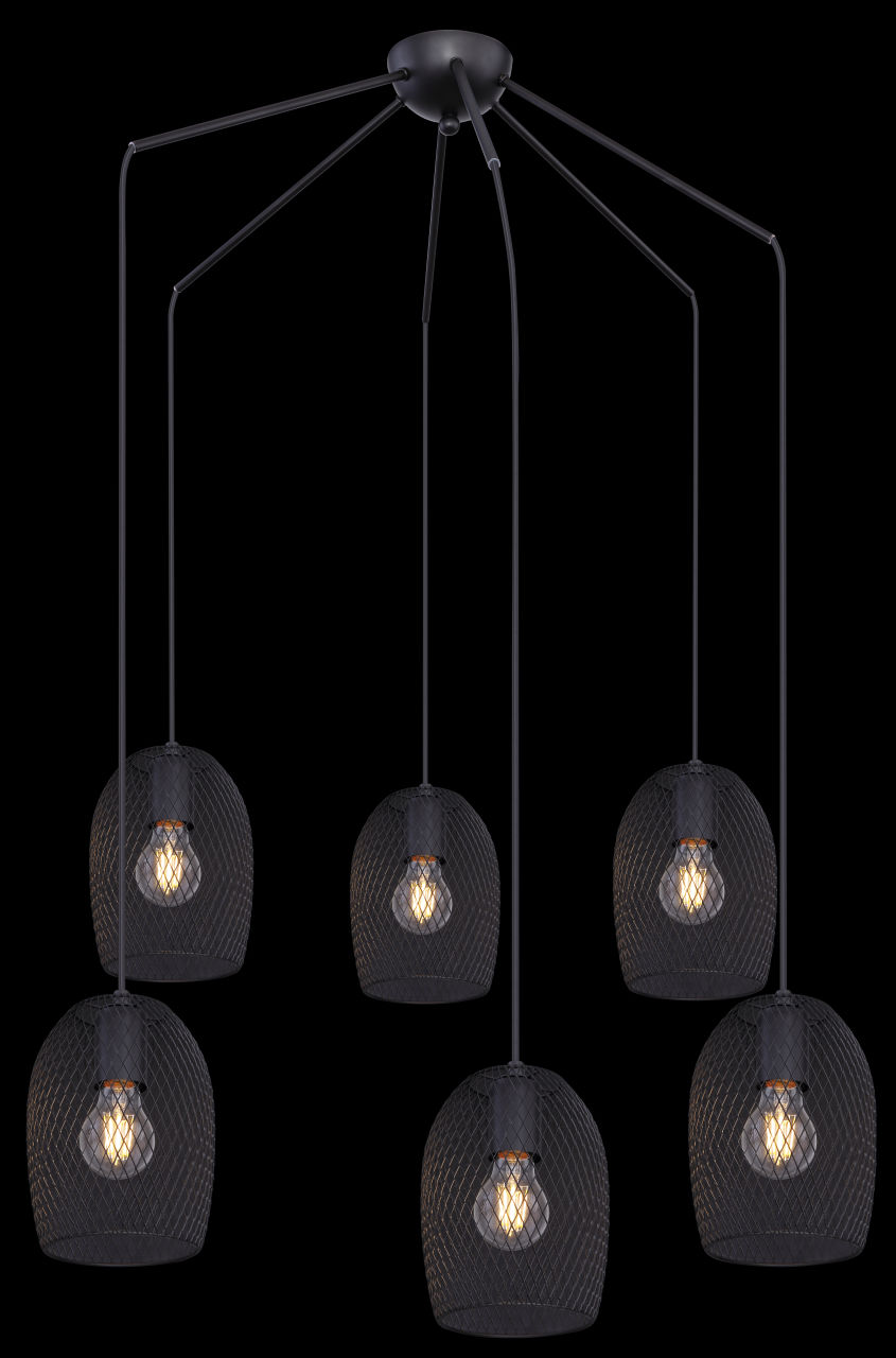 Globo Lighting - DOPS - Hängeleuchte Metall schwarz, 6x E27