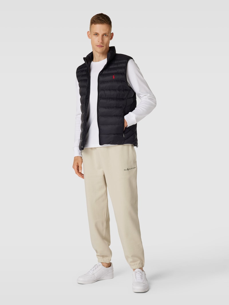 Sweatpants mit Label-Detail in stein