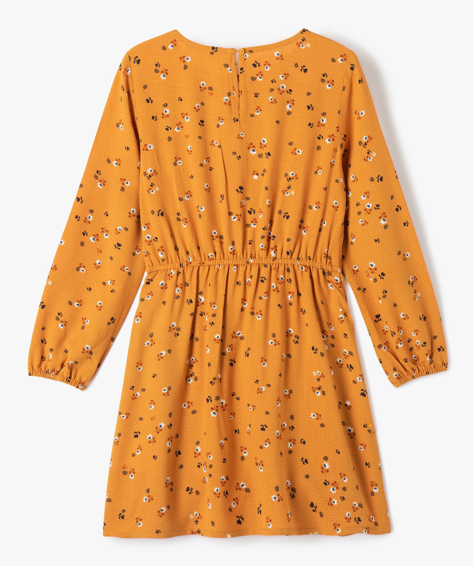 Robe fluide à manches longues fille - LuluCastagnette jaune | GEMO