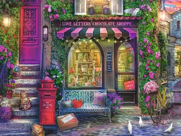 Puzzle 1500 Teile - Liebesbriefe und Schokolade