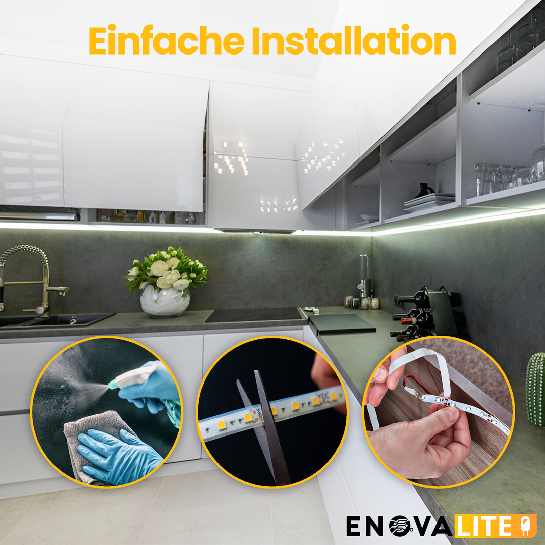 ENOVALITE Set LED-Streifen, RGB, inklusive Fernbedienung und Netzteil