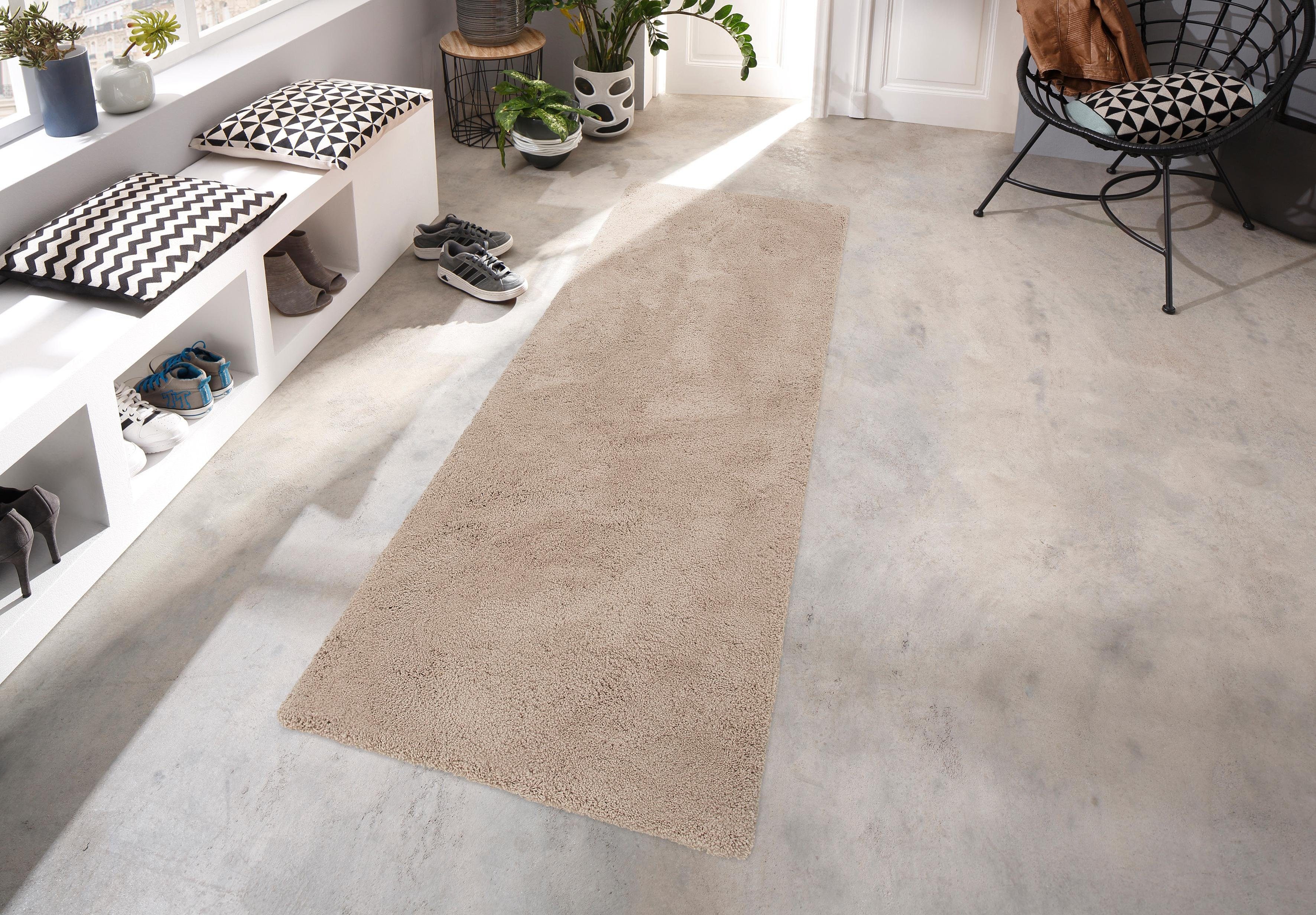Hochflor-Läufer Desner, my home, rechteckig, Höhe: 38 mm, Mikrofaser, Uni-Farben, fußbodenheizungsgeeignet, Läufer, Brücke