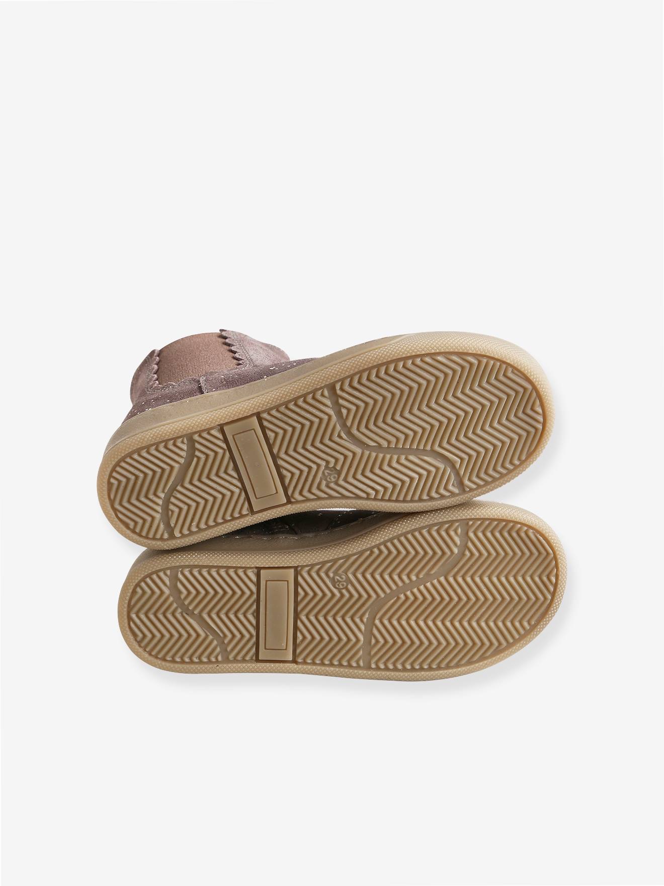Boots élastiqués et zippés fille taupe